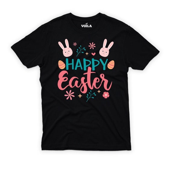 Happy Easter T-shirt for Men, Easter Bunny Women V Neck Shirt