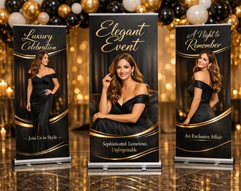 Custom Retractable Banner Stand, Personalized Roll Up Banner, Event Business Display Sign, Promotional Marketing Banner for Trade Shows