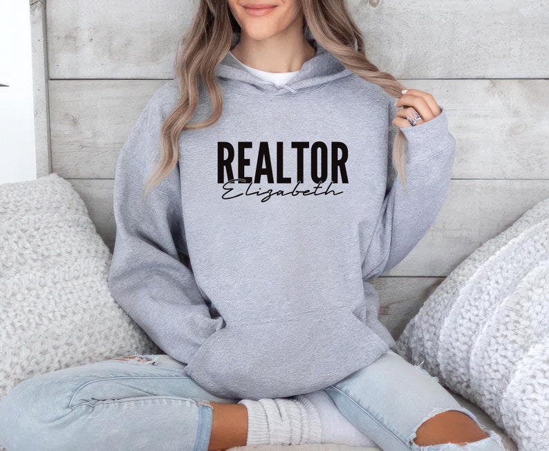 Custom Realtor Hoodie, Personalized Real Estate Hoodie, Real Estate Broker Agent Hoodie, Unisex Realtor Pullover Hoodie, Gift for Realtor bild 3