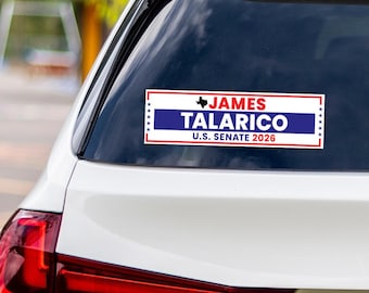 James Talarico For Texas Senate 2026 Vinyl Sticker, Vote James Talarico Decal, Texas Senate Elections 2026 Bumper Sticker, 10" x 3"