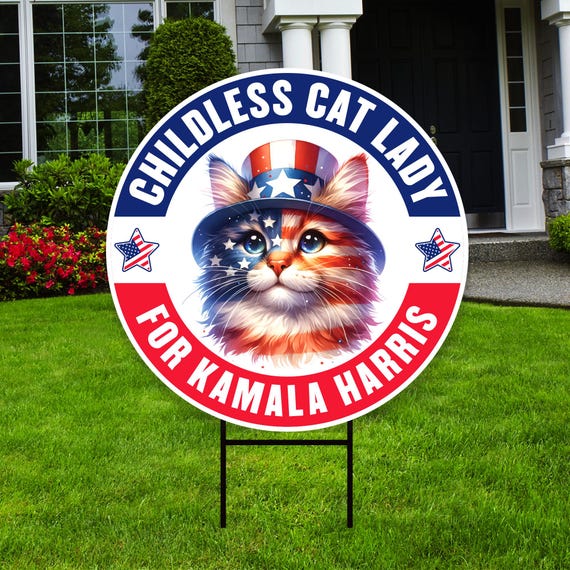 Cartello Kamala Harris For President 2024 - 45,7x30,5 Cm Plastica Ondulata Fronte/retro Con Palo Metallico - 2