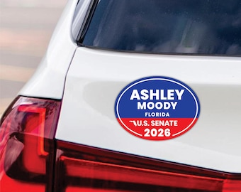 Ashley Moody For Florida Senate 2026 Car Magnet - Vote Ashley Moody Vehicle Magnet, Florida Senate Elections 2026 Magnet - 6" x 4.5"