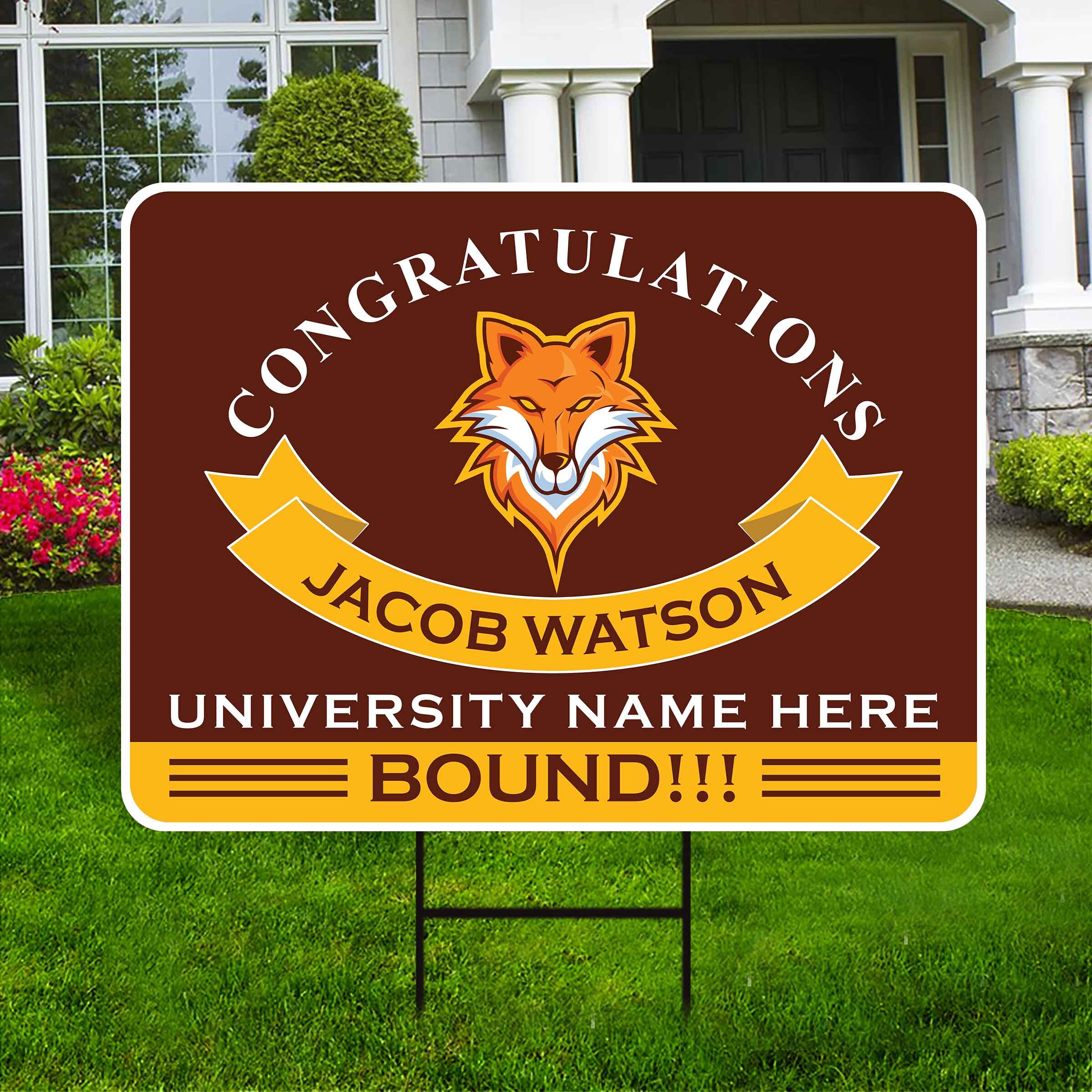 Personalized College Bound Yard Sign College Logo Sign - Etsy