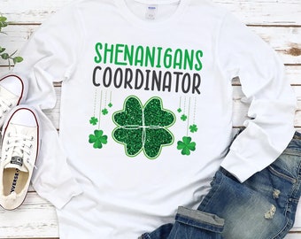 St. Patricks Day Shenanigan Coordinator Long Sleeve T-Shirt, Unisex Long Sleeve Shirt, Saint Patrick's Shirt, Irish tee, Shenanigans Shirt
