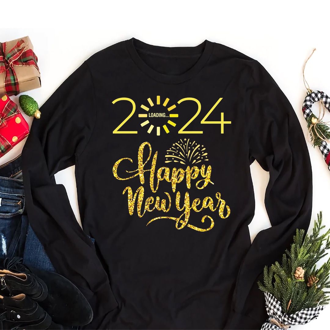 Happy New Year Long Sleeve T-shirt, New Years Eve Party Unisex Long
