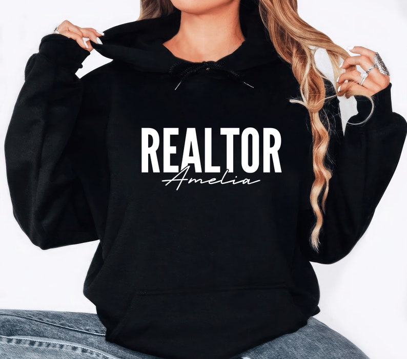 Custom Realtor Hoodie, Personalized Real Estate Hoodie, Real Estate Broker Agent Hoodie, Unisex Realtor Pullover Hoodie, Gift for Realtor bild 5