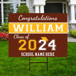 Personalized Graduation Senior Yard Sign 2024, Senior Grad Sign, Class of 2024, Custom Graduation 2024 Yard Sign with Metal H-Stake image 10