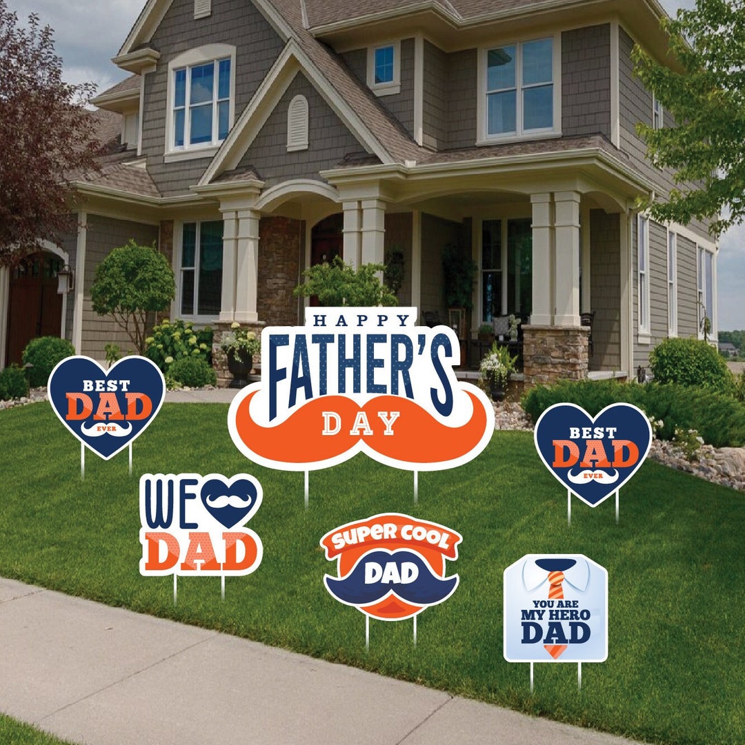 Happy Father's Day Yard Sign Decorations Father's Day Party Outdoor