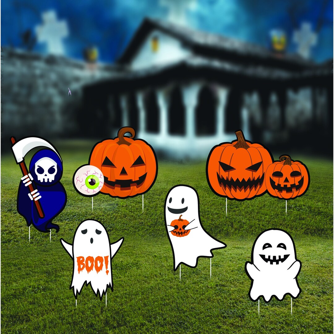 Halloween Trick or Treat Yard Sign Cutouts, Halloween Decorations Theme