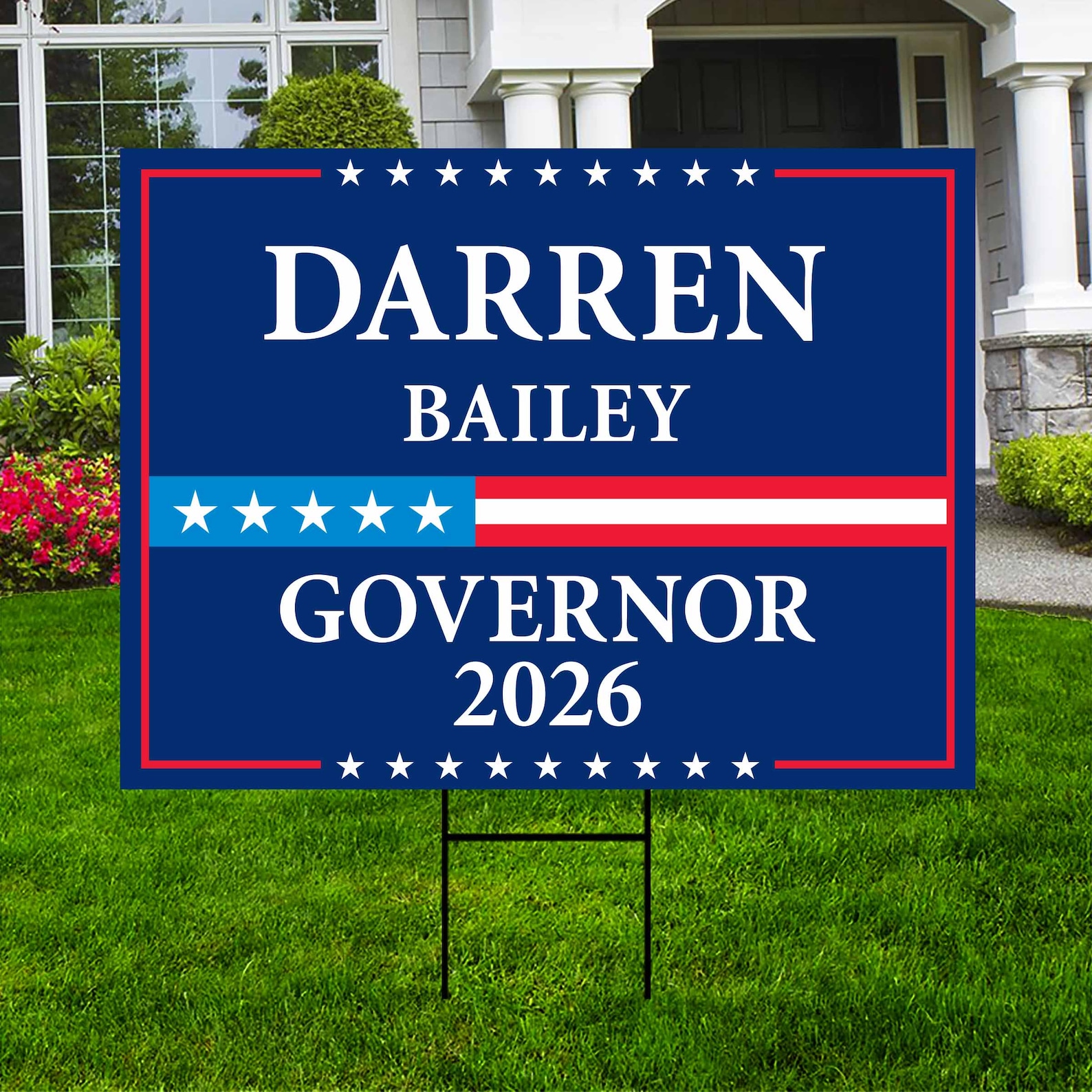Darren Bailey for Illinois Governor 2026 Yard Sign, Corrugated Plastic ...