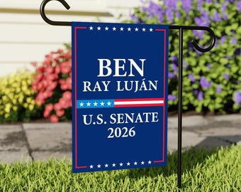 Ben Ray Luján pour le Sénat 2026 du Nouveau-Mexique, drapeau de jardin, recto-verso, drapeau du Sénat 2026, drapeau des élections, anti-Trump, drapeau rouge blanc et bleu