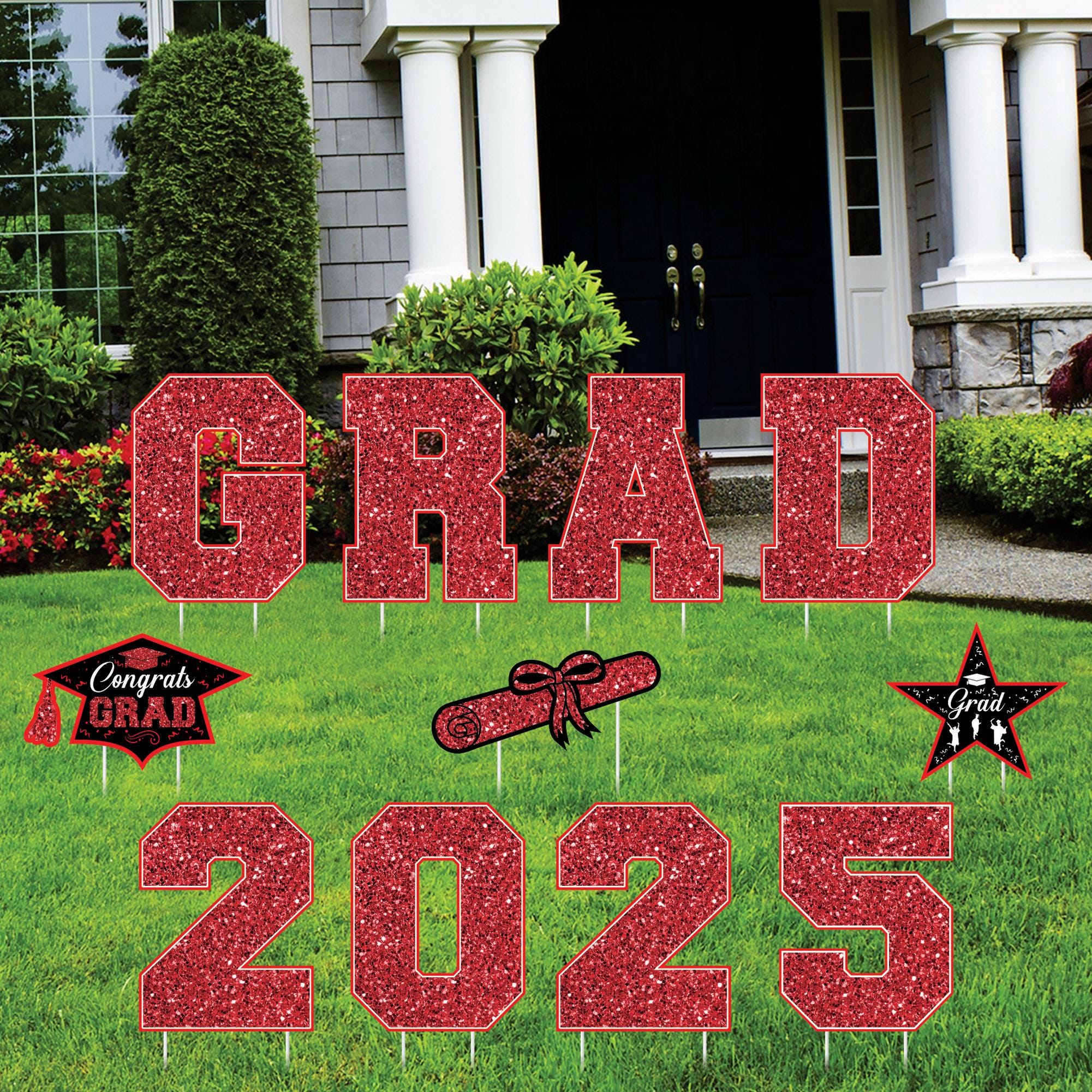 Aazon.co : KatchOn, Congrats Grad Yard Sign - 16x10 Inches | Blue And