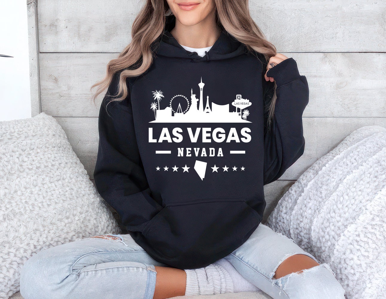 Las Vegas トレーナー　XLサイズ Las Vegas Hoodie, Vacation Travel Unisex Hoodies, Nevada Las Vegas