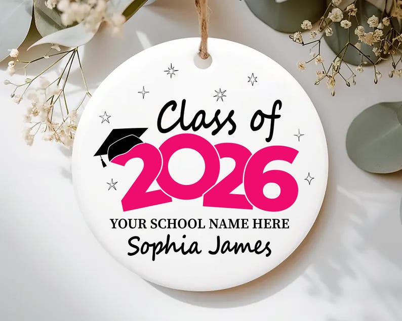 Class of 2026 Ornament, Custom Graduation Christmas Ornament, Senior ...
