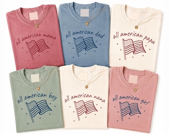 Personalized 4th of July Family Shirt, Custom All American Name Tee, Matching Patriotic Outfit, USA Flag Reunion Shirt, Gift for Family