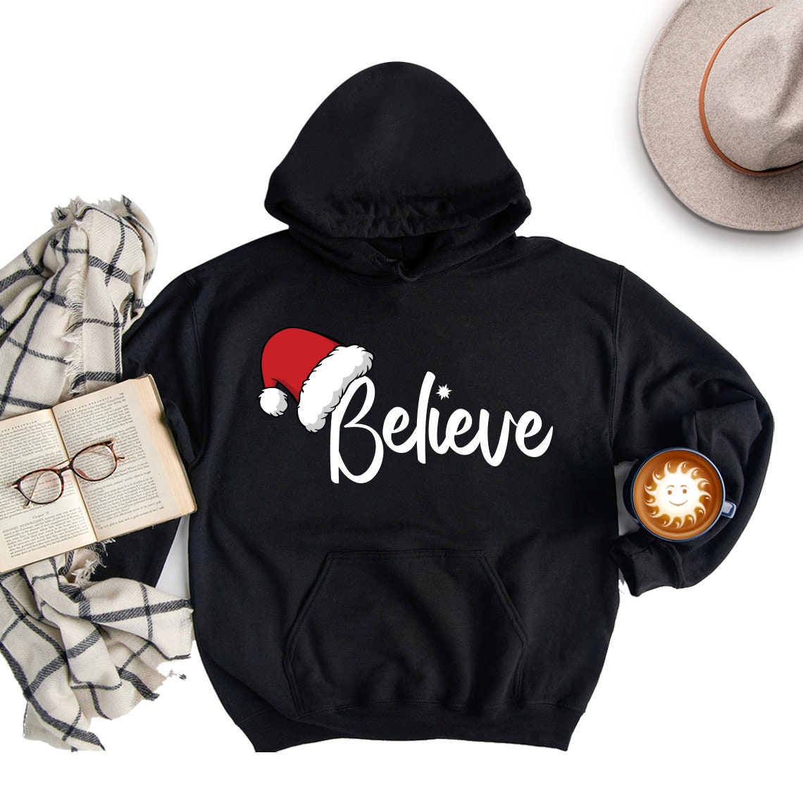 Believe in Santa Claus Hoodie, Believe Christmas Unisex Hoodies, Christmas Hooded Sweatshirt, Santa Believe Hoodie, Holiday Sweatshirt