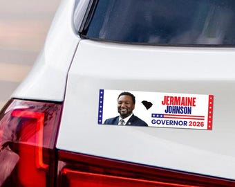Aimant Jermaine Johnson For South Carolina Governor 2026 - Aimant Jermaine Johnson véhicule, Aimant Governor Elections 2026 - 10 x 3 pouces