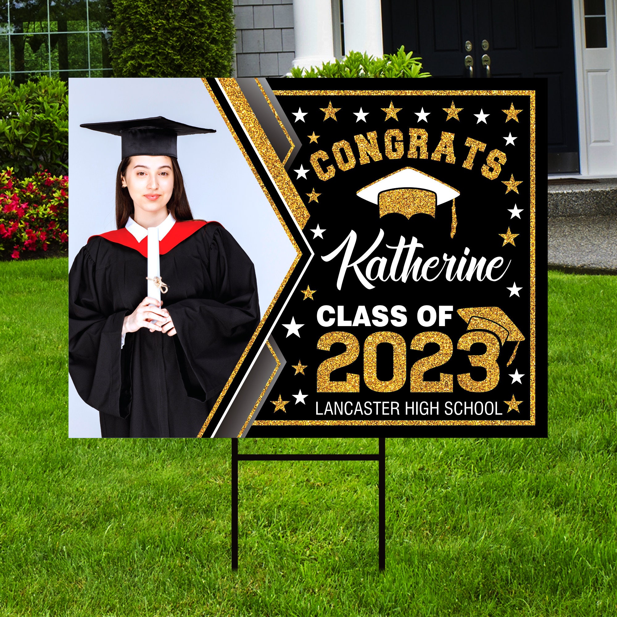 Personalized Graduation Yard Sign 2023 With Photo Grad Sign Etsy