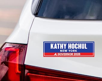 Imán para auto con Kathy Hochul para gobernadora de Nueva York en 2026 - Vote por Kathy Hochul - Imán para vehículo - Elecciones de gobernadora de Nueva York 2026 - 25,4 x 7,6 cm
