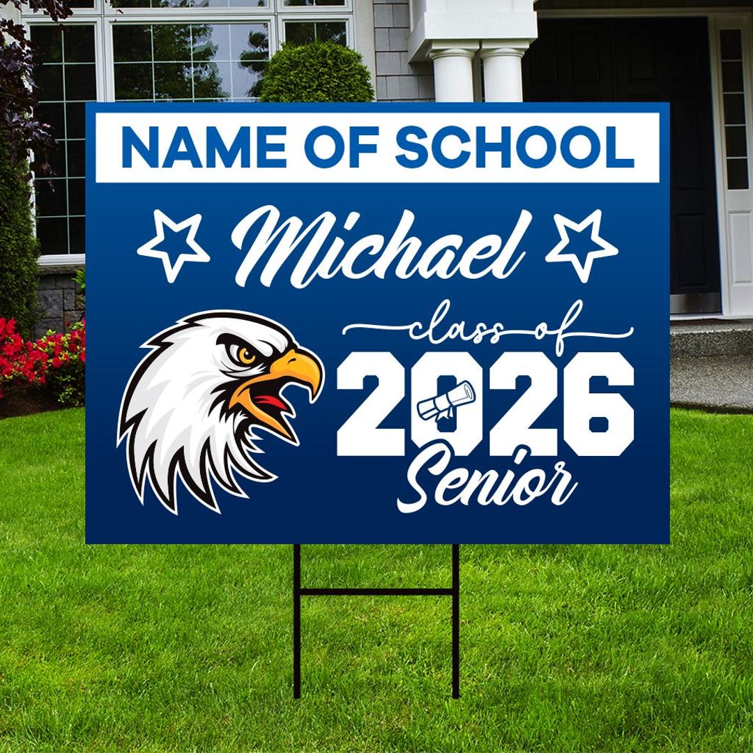 Personalized Graduation Yard Sign 2026 With Mascot 2026 Senior Grad ...