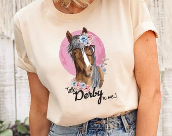 Kentucky Horse Racing T-Shirt, Horse Racing Derby Women V Neck Shirt, Horse Racing Shirt For Kids, Unisex Talk Derby To Me T-Shirt