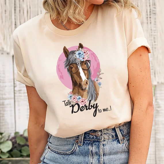 Talk Derby To Me Floral Horse Racing T-Shirt Talk Derby To Me Floral Horse Racing T-Shirt