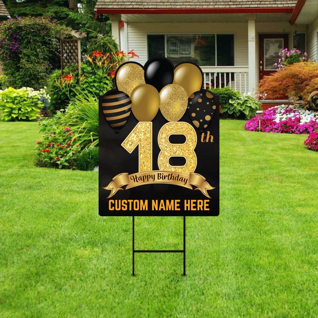 18th Birthday Yard Sign Decorations 18 X 24 - Etsy