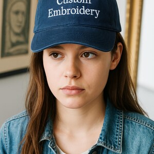 Custom Text Embroidered Hat, Personalized Cap with Name and Logo, Gift for Bride, Dad, Mom, Bachelorette Party, Christmas Custom Hat
