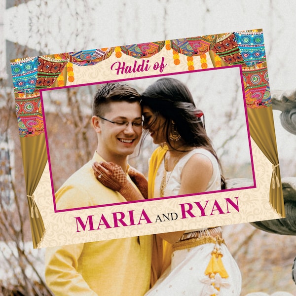 Personalized Haldi Selfie Frame, Haldi Selfie Frame, Photo Booth Haldi Selfie Frame, Wedding Mehndi Haldi Decoration