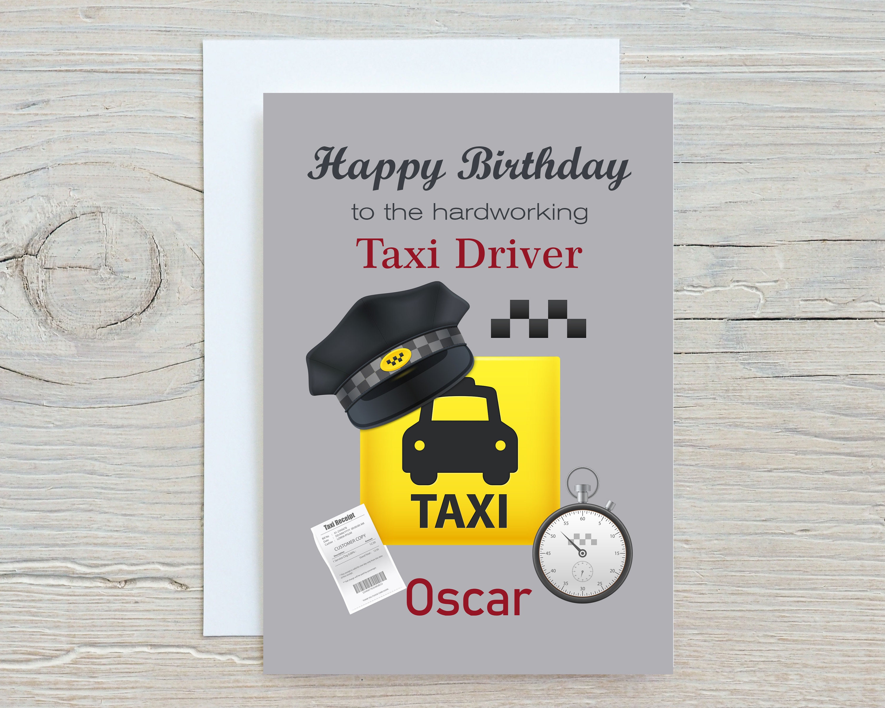 Personalised Happy Birthday Card To The Hardworking Taxi Etsy