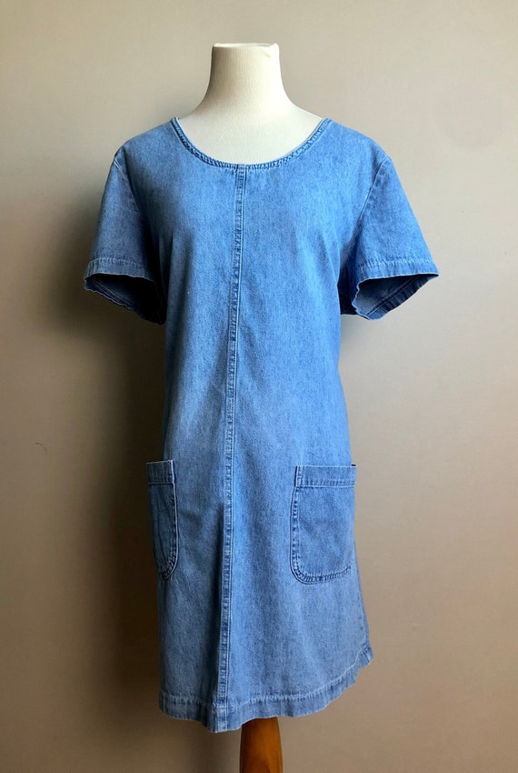 denim shift dress