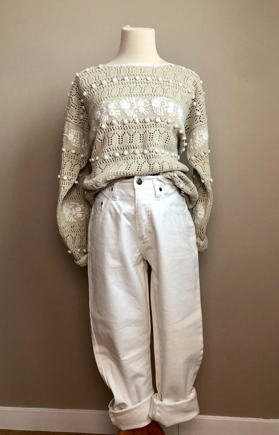 white high rise jeans