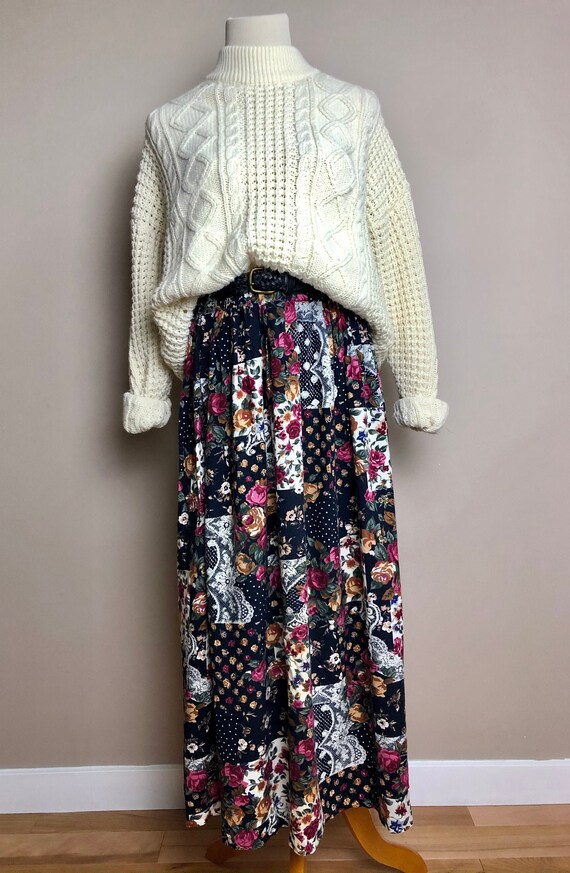 dark patchwork skirt