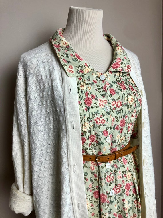 eyelet cream cardigan