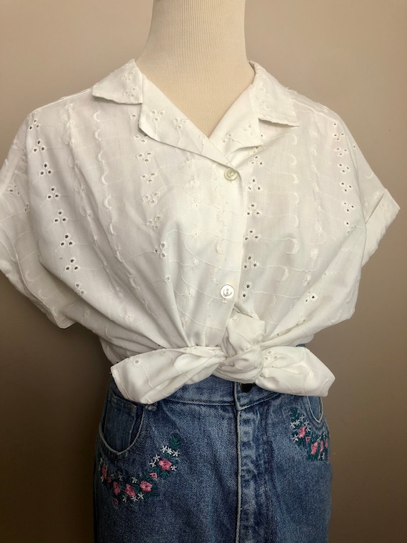 white eyelet blouse