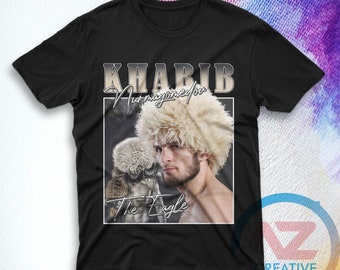 Khabib Shirt Nurmagomedov fighter Short-Sleeve Vintage Style T-Shirt Khabib Nurmagomedov, Khabib The Eagle Nurmagomedov T-shirt Vintage