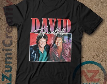 David Hasselfoff Shirt Vintage 90er Jahre Shirt Vintage Style Shirt Kit Knight Rider Shirt Hasselhoft Neu Männer Frauen Größe T-Shirt