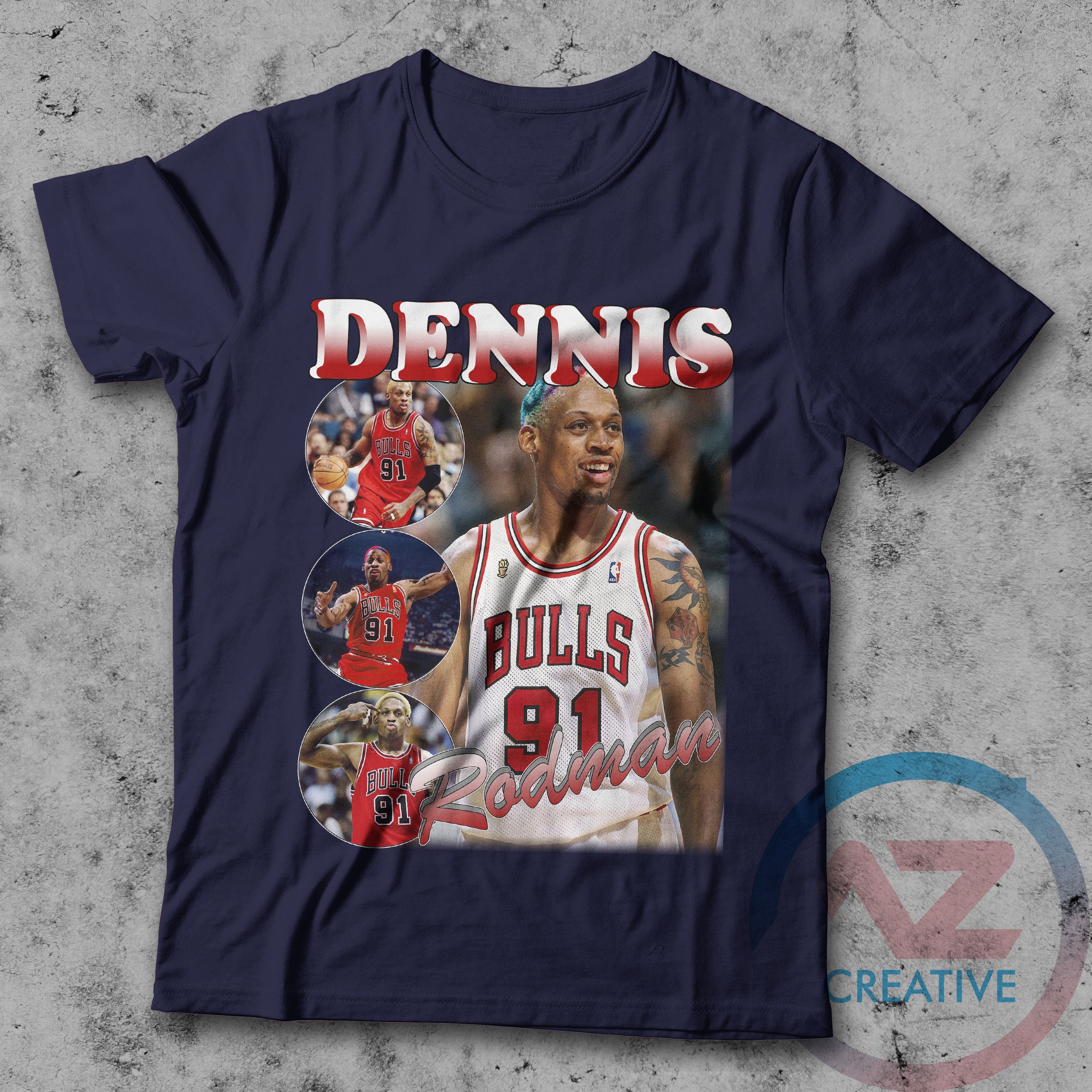 Dennis Rodman Shirt Vintage Inspired 90's Rap Unisex T-shirt NBA