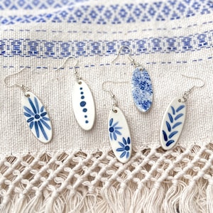Boucles d'oreilles en céramique Bleu de Delft