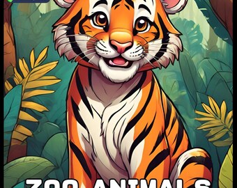 50 Pages Bold and Easy Zoo Animal Coloring Book Gift for Adults Kids Men Women Boys Girls Teens Youth Fun Wild Animal Coloring Sheets