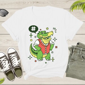 Cute Funky Hipster Alligator Crocodile Animal for Men Women T-Shirt Alligator Lover Gift T Shirt for Men Women Kids Boys Girls Tshirt