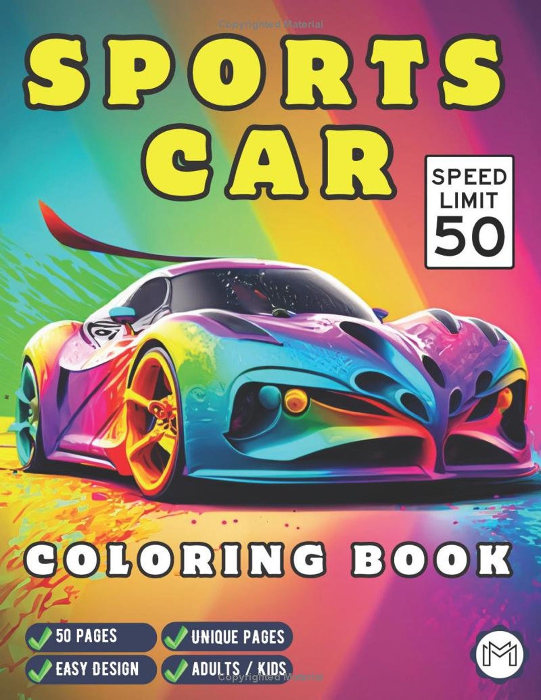 50 Pages Dream Super Car Fun Sports Cars Coloring Book Pages Car ...
