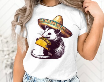 Taco Lover Opossum Animal Foodie Food Lover Gift Men Women T-Shirt Cute Opossum Taco Eater Birthday Holiday Presents Tshirt
