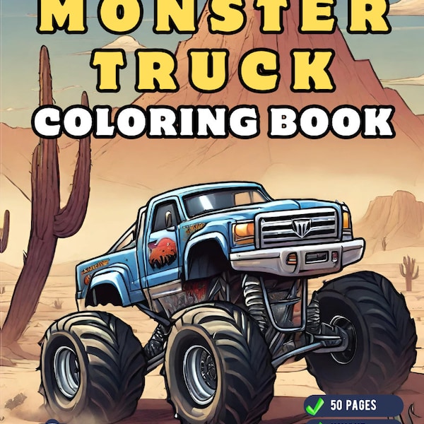 Monster Truck Coloring Book for Kids Children and Adults 50 Pages Monster Truck Coloring Activity Book Kids Ages 8-12 Truck Coloring Book