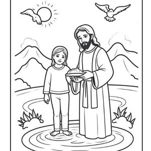 50 Pages Easy Jesus Coloring Book Gift for Adults Kids Children Boys Girls Teens Christian Religion Catholic Bible Stories Coloring Pages image 4