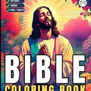 50 Pages Easy Jesus Coloring Book Gift for Adults Kids Children Boys Girls Teens Christian Religion Catholic Bible Stories Coloring Pages
