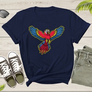 Flying Cute Colorful Parrot Tropic Exotic Bird for Men Women T-Shirt Parrot Lover Gift T Shirt for Men Women Kids Boys Girls Graphic Tshirt