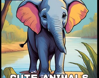 Cute Bold and Easy Zoo Animal Coloring Book Gift for Adults Kids Men Women Boys Girls Teens Youth 50 Pages Fun Wild Animal Coloring Sheets