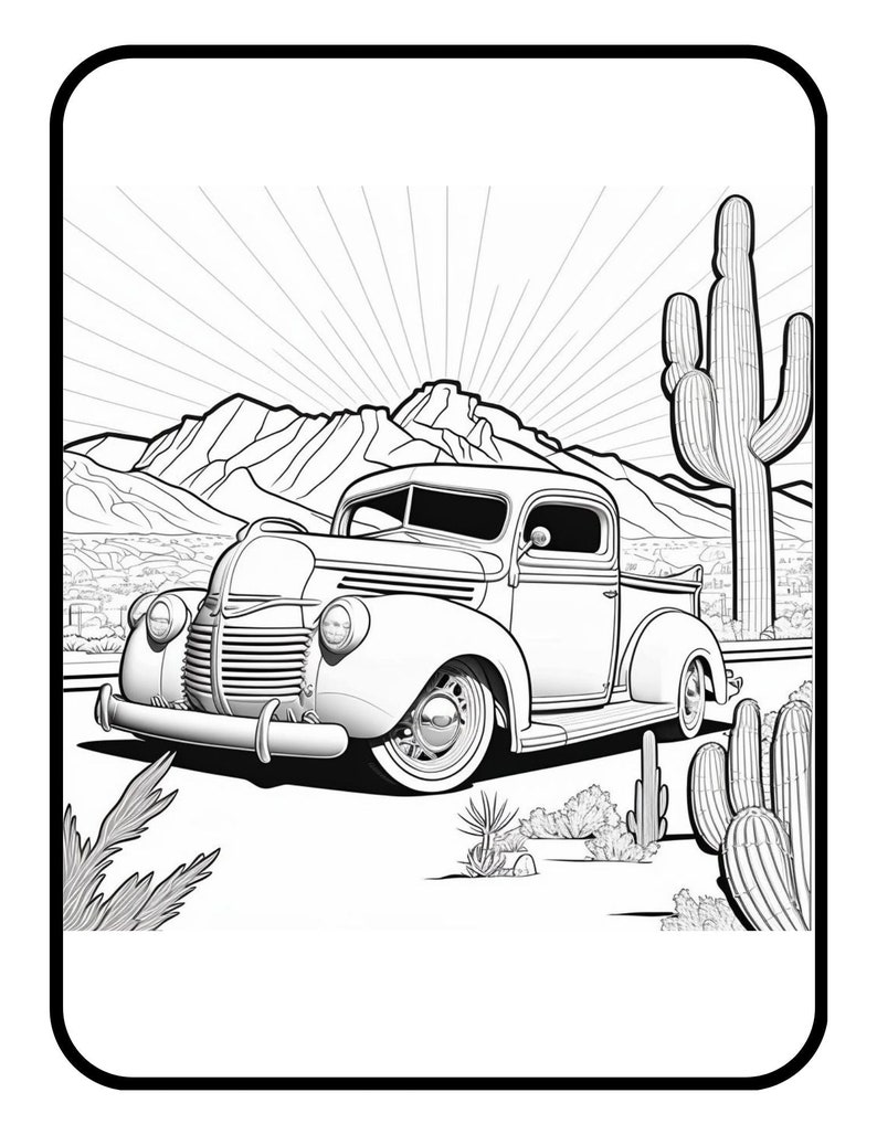 Vintage Classic Old Enthusiast Car Coloring Book Exotic Race Car for