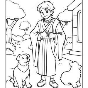 50 Pages Easy Jesus Coloring Book Gift for Adults Kids Children Boys Girls Teens Christian Religion Catholic Bible Stories Coloring Pages image 6